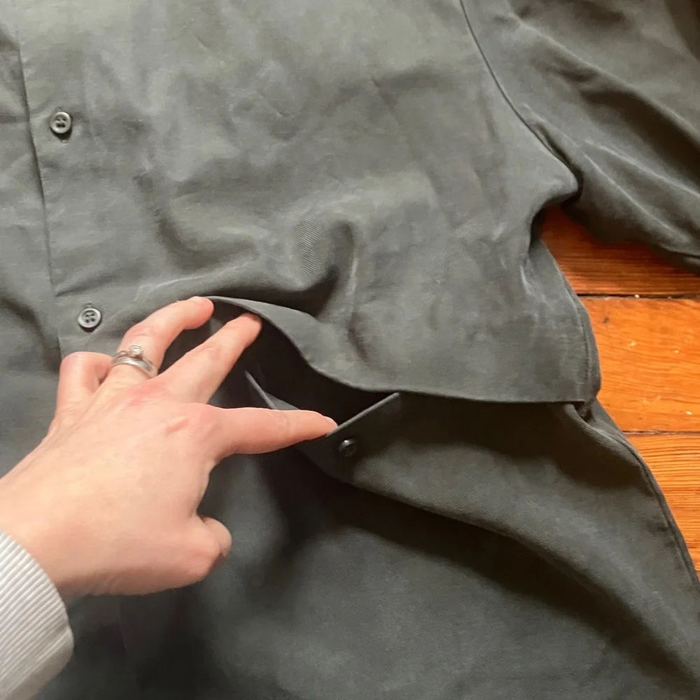 COS Mandarin Collar Front Pocket Button Down Shirt - Picture 3 of 5
